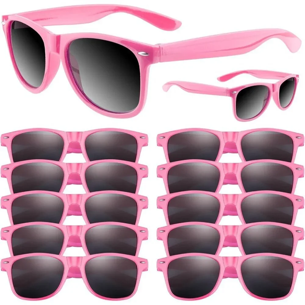 Bulk Pink Sunglasses 12 Pack Summer Party Accessories for Weddings Beach